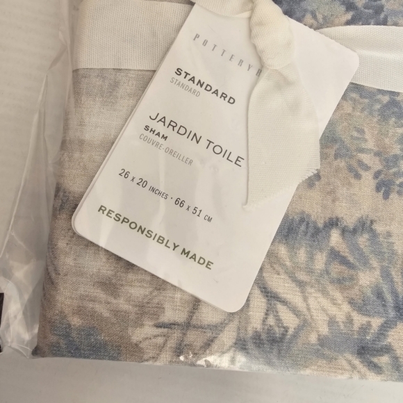 Pottery Barn Jardin Toile Standard Shams Blue - Picture 4 of 5